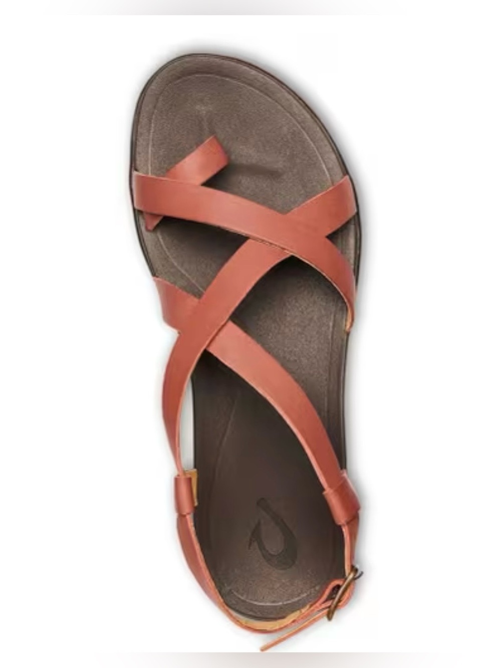 OluKai Women's Brown Leather Crisscross Sandals Size 10